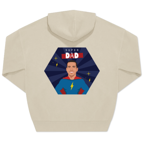 Hoodie beige unisexe Imprimé au dos