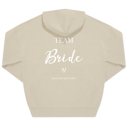 Hoodie Unisex Beige Print achterkant Hoodie Unisex Beige Print achterkant