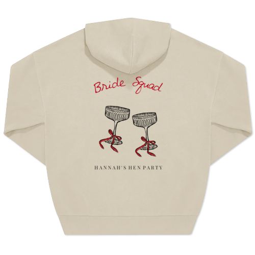 Hoodie Unisex Beige Print achterkant Hoodie Unisex Beige Print achterkant