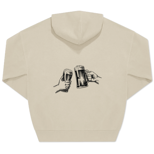 Hoodie beige unisexe Imprimé au dos