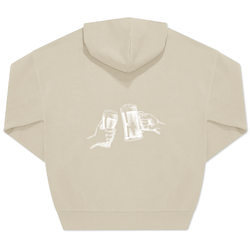 Hoodie beige unisexe Imprimé au dos