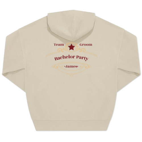 Hoodie Unisex Beige Print achterkant