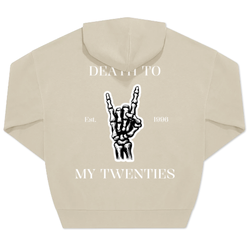 Hoodie Unisex Beige Print achterkant Hoodie Unisex Beige Print achterkant