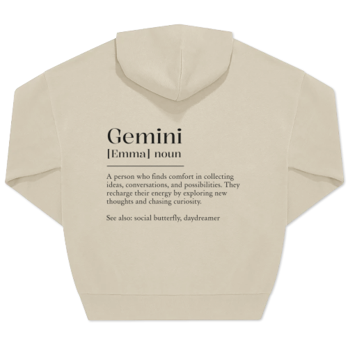 Hoodie Unisex Sand Tryk bagside Hoodie Unisex Sand Tryk bagside