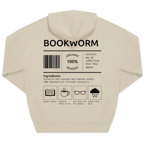Unisex-Pullover, Beige Aufdruck auf der Rückseite