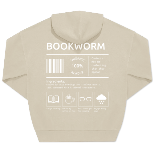 Unisex-Pullover, Beige Aufdruck auf der Rückseite