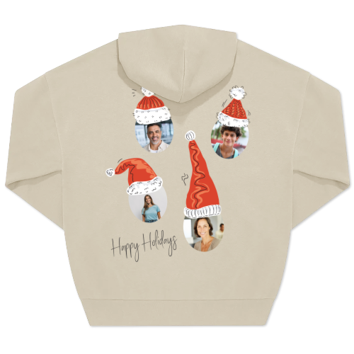 Unisex-Pullover, Beige Aufdruck auf der Rückseite Unisex-Pullover, Beige Aufdruck auf der Rückseite