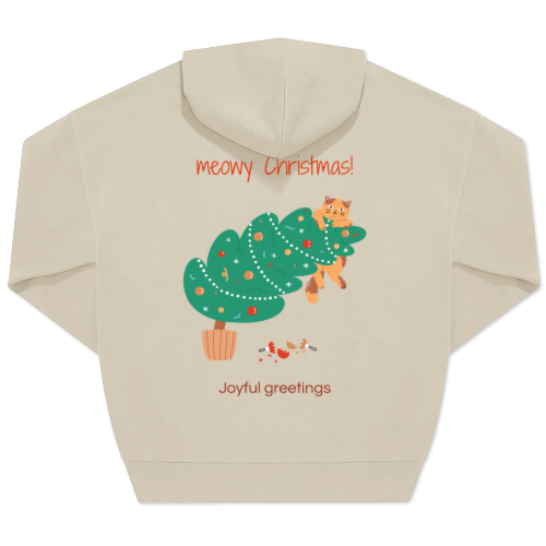 Hoodie Unisex Beige Print achterkant Hoodie Unisex Beige Print achterkant