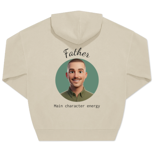 Hoodie Unisex Beige Print achterkant