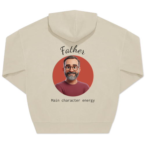 Hoodie Unisex Beige Print achterkant