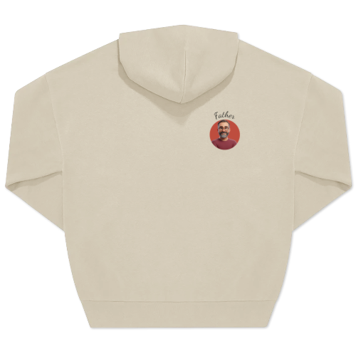 Hoodie beige unisexe Imprimé au dos