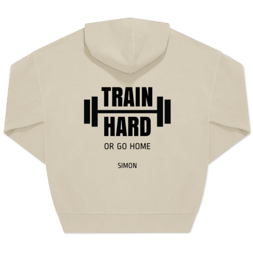 Hoodie Unisex Beige Print achterkant Hoodie Unisex Beige Print achterkant
