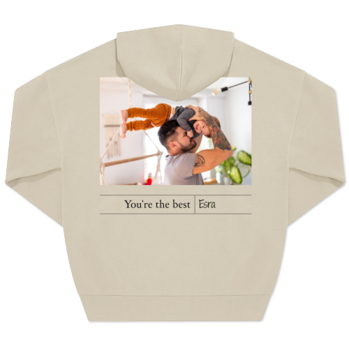 Hoodie beige unisexe Imprimé au dos