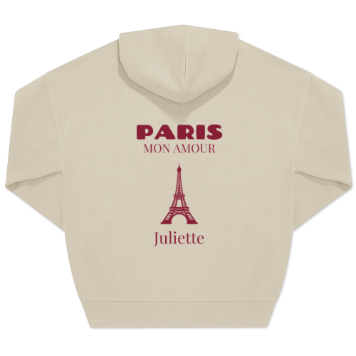 Unisex-Pullover, Beige Aufdruck auf der Rückseite