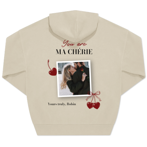 Hoodie Unisex Beige Print achterkant Hoodie Unisex Beige Print achterkant