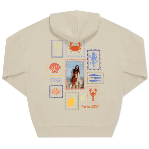 Hoodie beige unisexe Imprimé au dos Hoodie beige unisexe Imprimé au dos
