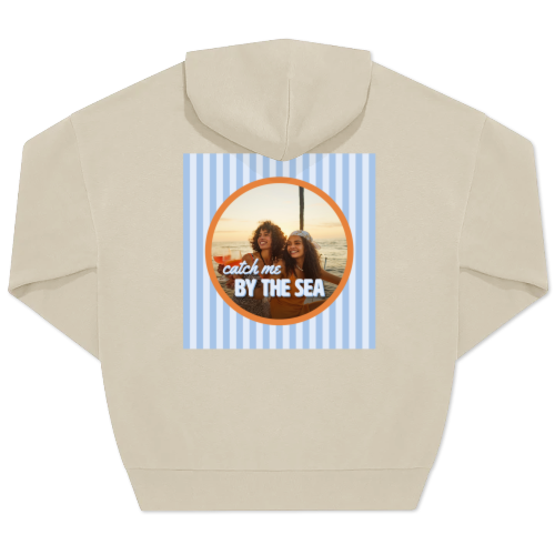 Hoodie beige unisexe Imprimé au dos Hoodie beige unisexe Imprimé au dos