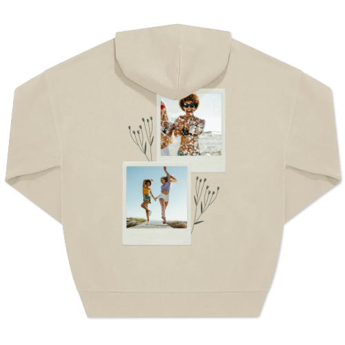 Hoodie Unisex Beige Print achterkant Hoodie Unisex Beige Print achterkant