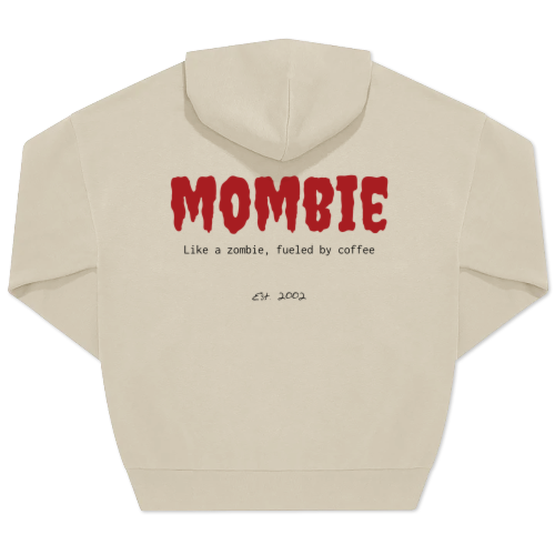 Hoodie Unisex Beige Print achterkant