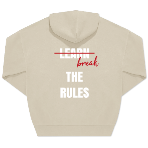 Unisex-Pullover, Beige Aufdruck auf der Rückseite Unisex-Pullover, Beige Aufdruck auf der Rückseite