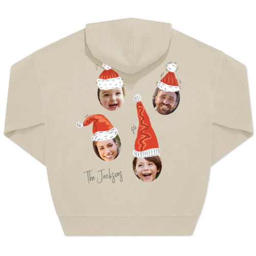 Hoodie beige unisexe Imprimé au dos
