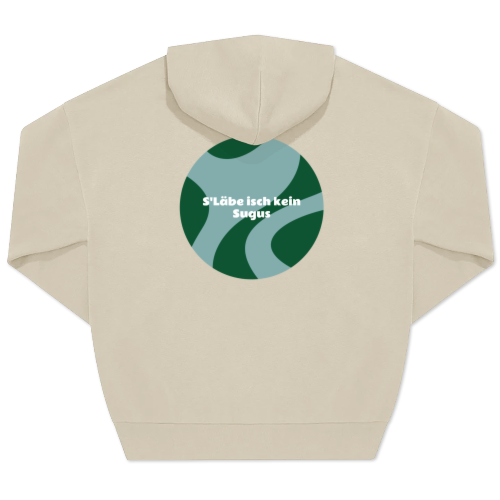 Unisex-Pullover, Beige Aufdruck auf der Rückseite Unisex-Pullover, Beige Aufdruck auf der Rückseite