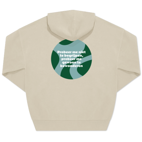 Hoodie Unisex Beige Print achterkant Hoodie Unisex Beige Print achterkant