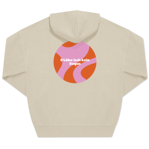 Unisex-Pullover, Beige Aufdruck auf der Rückseite Unisex-Pullover, Beige Aufdruck auf der Rückseite