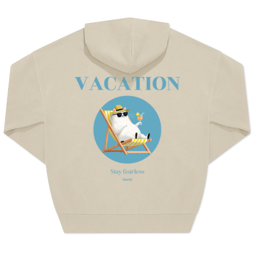 Hoodie beige unisexe Imprimé au dos Hoodie beige unisexe Imprimé au dos
