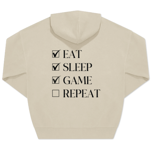 Hoodie Unisex Beige Print achterkant