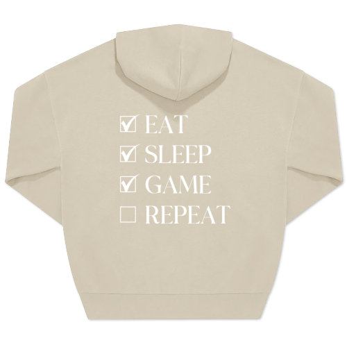 Hoodie Unisex Beige Print achterkant