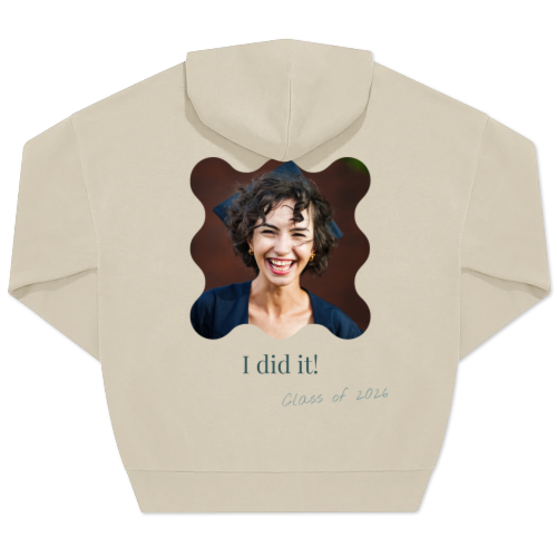 Hoodie beige unisexe Imprimé au dos