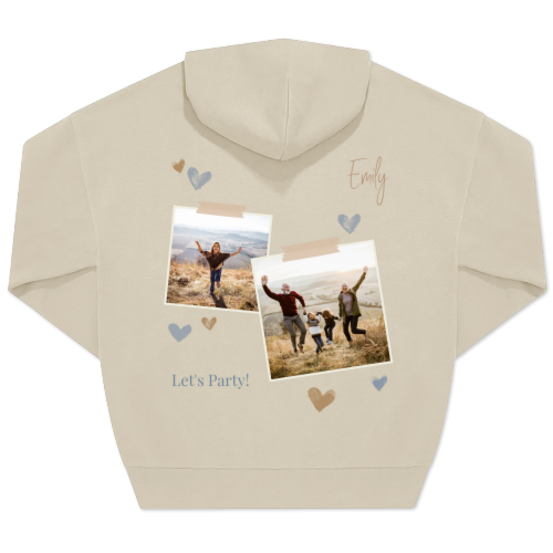 Hoodie Unisex Beige Print achterkant Hoodie Unisex Beige Print achterkant
