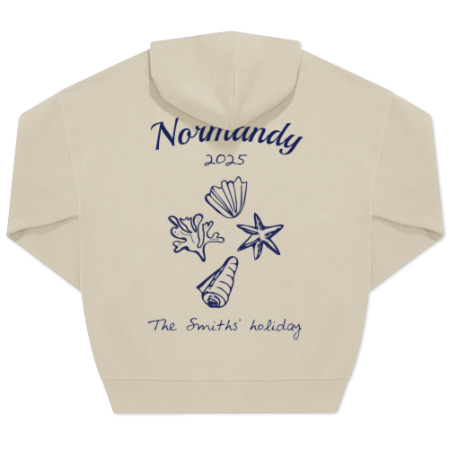 Hoodie Unisex Beige Print achterkant
