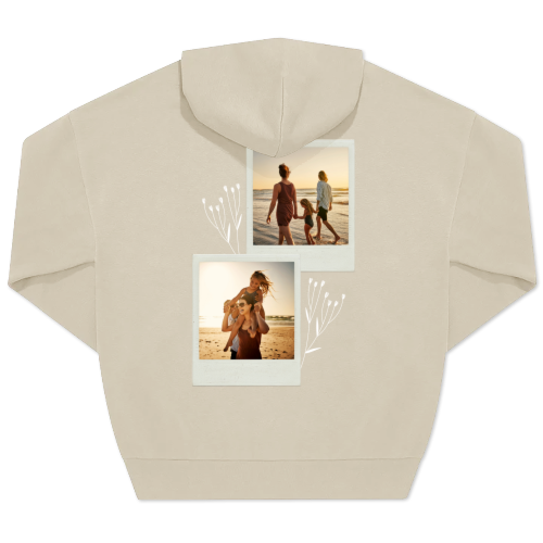 Hoodie Unisex Beige Print achterkant Hoodie Unisex Beige Print achterkant