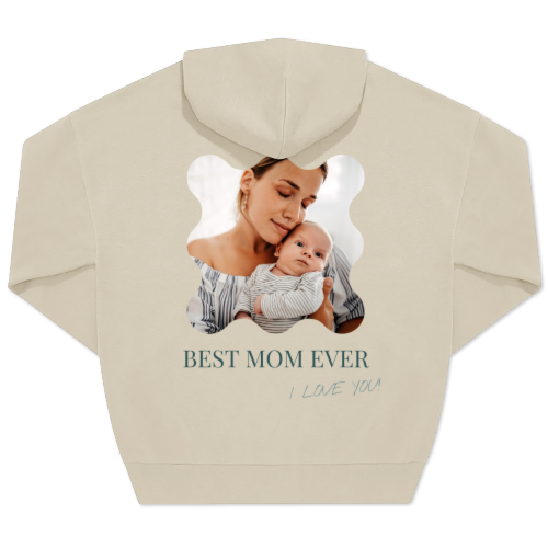Hoodie Unisex Beige Print achterkant Hoodie Unisex Beige Print achterkant