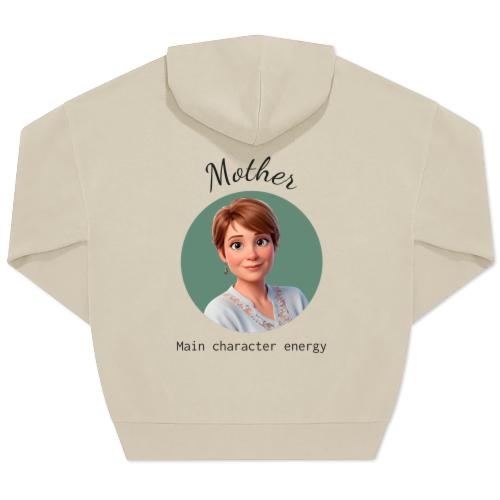 Hoodie beige unisexe Imprimé au dos
