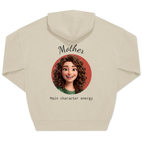 Hoodie beige unisexe Imprimé au dos