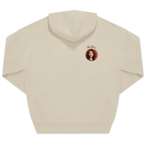 Unisex-Pullover, Beige Aufdruck auf der Rückseite
