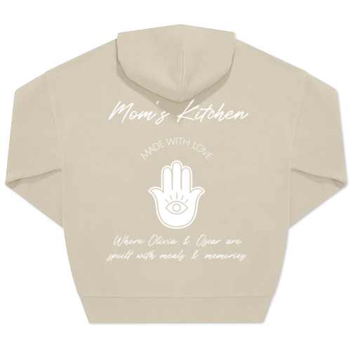 Unisex-Pullover, Beige Aufdruck auf der Rückseite Unisex-Pullover, Beige Aufdruck auf der Rückseite