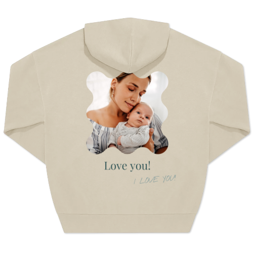 Hoodie Unisex Sand Tryck baksida
