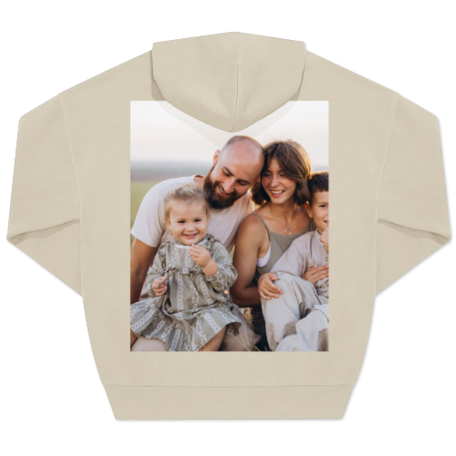 Hoodie Unisex Beige Print achterkant