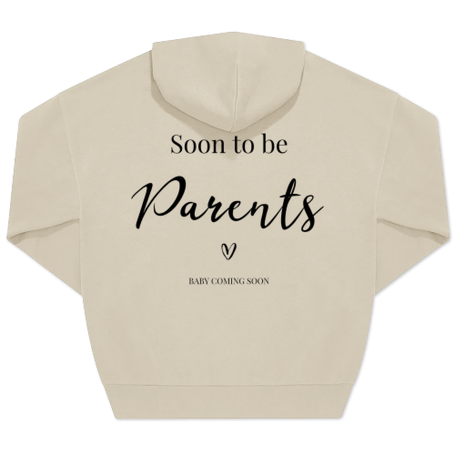 Hoodie Unisex Beige Print achterkant Hoodie Unisex Beige Print achterkant