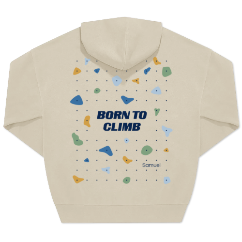 Hoodie Unisex Beige Print achterkant