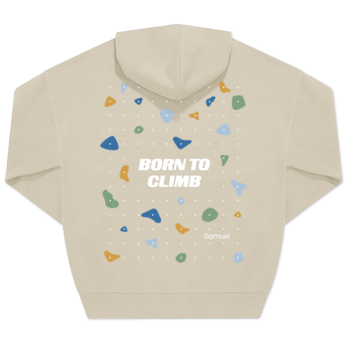 Hoodie Unisex Beige Print achterkant