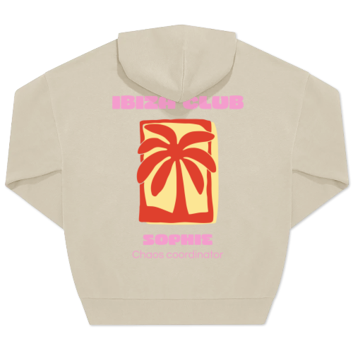 Hoodie Unisex Beige Print achterkant Hoodie Unisex Beige Print achterkant