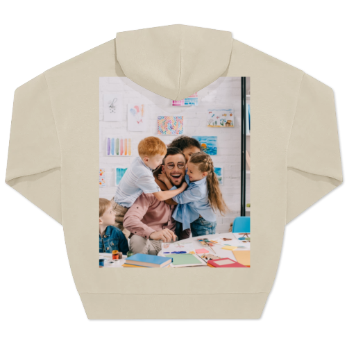 Hoodie beige unisexe Imprimé au dos Hoodie beige unisexe Imprimé au dos