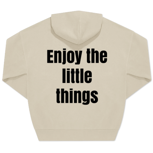 Unisex-Pullover, Beige Aufdruck auf der Rückseite Unisex-Pullover, Beige Aufdruck auf der Rückseite