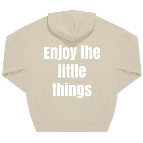 Unisex-Pullover, Beige Aufdruck auf der Rückseite Unisex-Pullover, Beige Aufdruck auf der Rückseite
