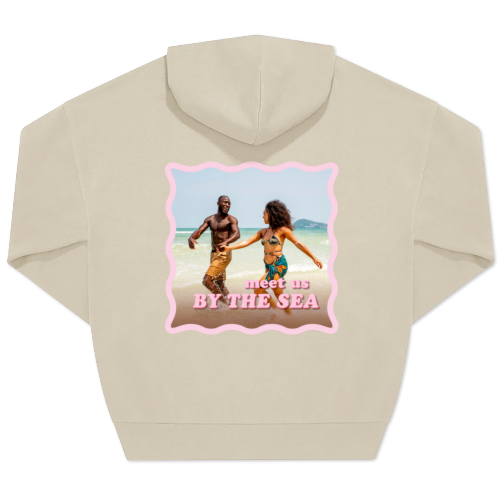 Hoodie beige unisexe Imprimé au dos Hoodie beige unisexe Imprimé au dos